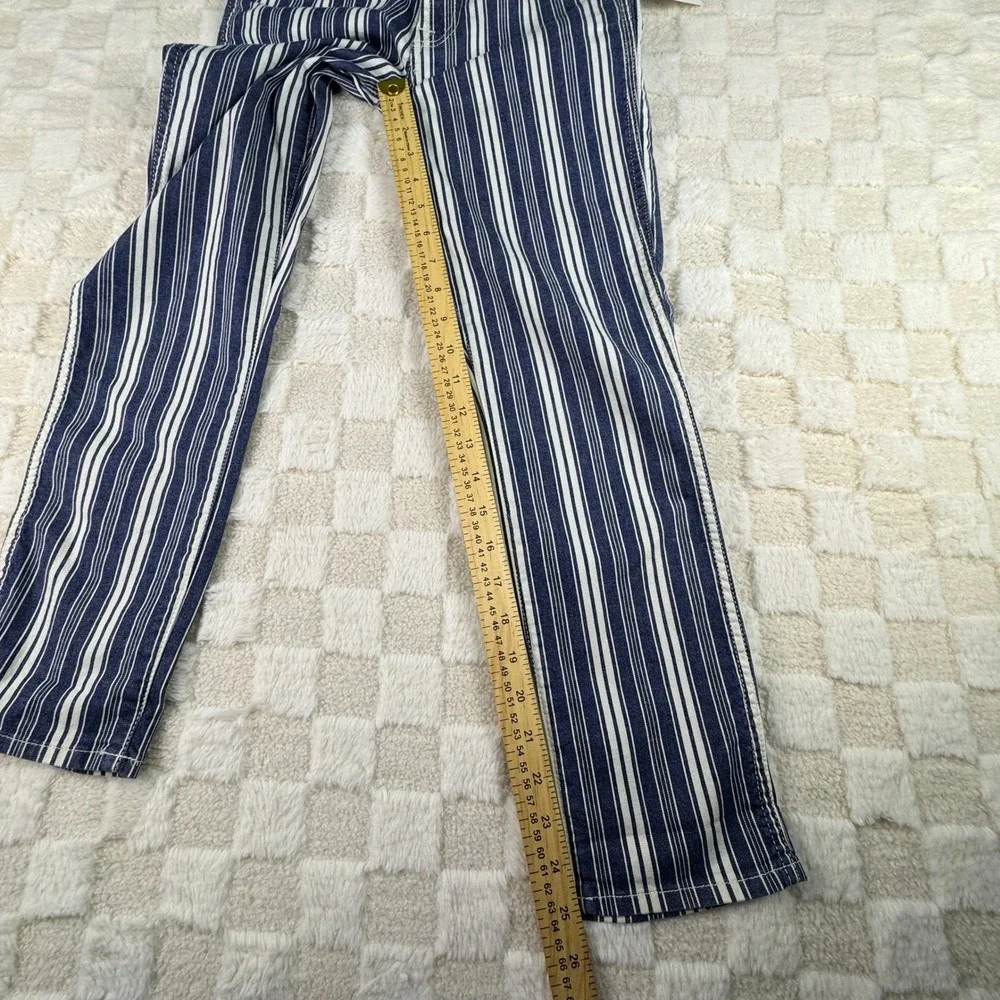 For All Mankind Striped Jeans Women's Size 25 Blue White Wide Leg Pants NWT - Picture 2 of 15